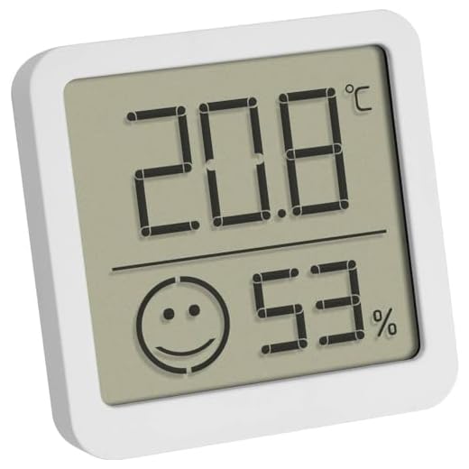 TFA Dostmann Digitales Mini Thermo-Hygrometer, 30.5053.02, Innentemperatur und Luftfeuchtigkeit, klein und handlich, zum Stellen oder Aufhängen, weiß