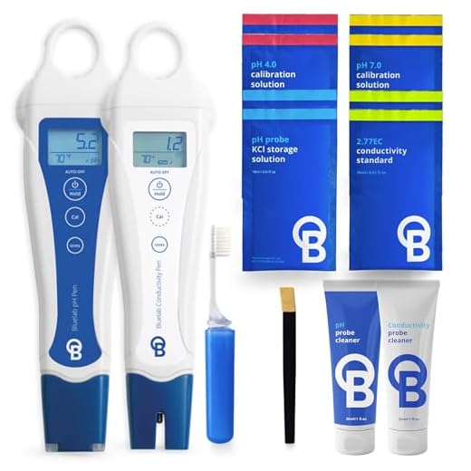 Bluelab PENSTP pH- und Leitfähigkeits-Starterpaket - Präzisions-Nährlösungsmanagement-Kit mit Temperaturmessung, wasserfeste Pens und Sondenpflege-Kit
