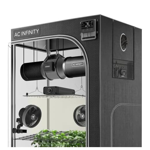 AC Infinity Advance Grow System 4x4, 4-Pflanzen-Kit, WiFi-Integrierte Grow-Zelt-Kit, automatisierte Belüftung, Zirkulation, Zeitplan Vollspektrum Samsung LM301H LED wachsen Licht, 2000D Mylar-Zelt