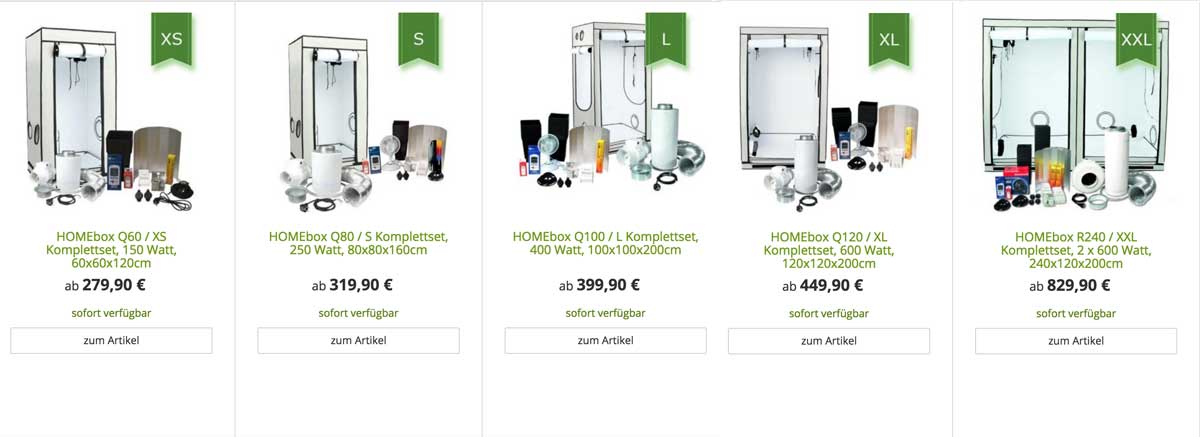 Grow-Shop24.de HOMEbox Premium Komplettsets