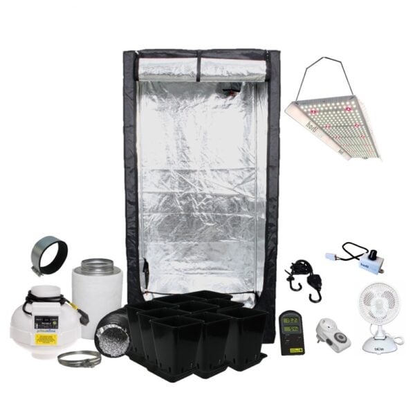 DiamondBox SL100 100x100x200 cm Growbox Set LED hortiONE 600 V3 220W