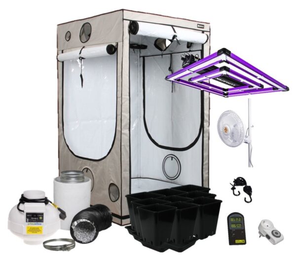 Homebox 100x100x220 cm Growbox Set LED Lumatek ATS300W PRO