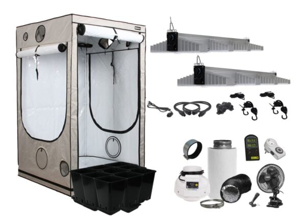 Homebox 120x120x220 cm Growbox Set LED 2x Sanlight EVO 4-120 1.5 265W