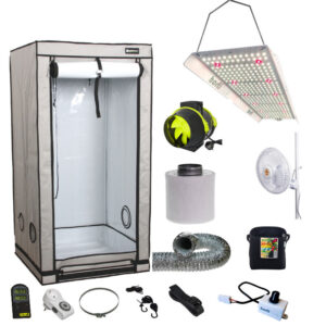 Homebox 80x80x180 cm 3 Pflanzen Premium Growset LED hortiOne 420 V3 150W