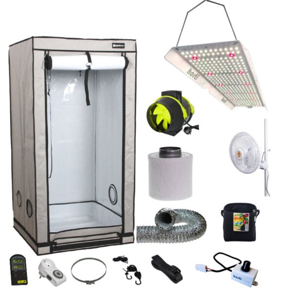 Homebox 80x80x180 cm 3 Pflanzen Premium Growset LED hortiOne 420 V3 150W