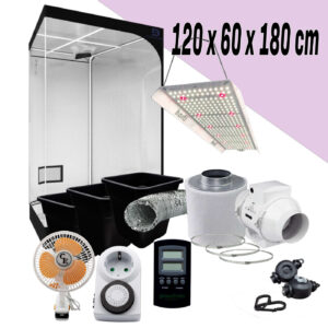 LED Low Budget Growbox Komplettset, hortiONE LED, 120 x 60 x 180cm LED Low Budget Growbox Komplettset, hortiONE LED, 120 x 60 x 180cm
