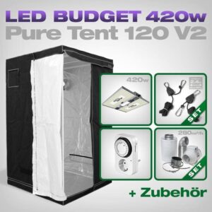Pure Tent 120x120 LED Grow Set + 1x Pure LED Q420 V2 Pure Tent 120x120 LED Grow Set + 1x Pure LED Q420 V2