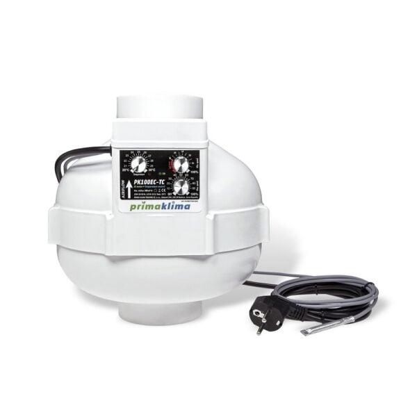 Rohrventilator PrimaKlima PK100EC-TC 580m³/h Drehzahl- u. Klimaregler