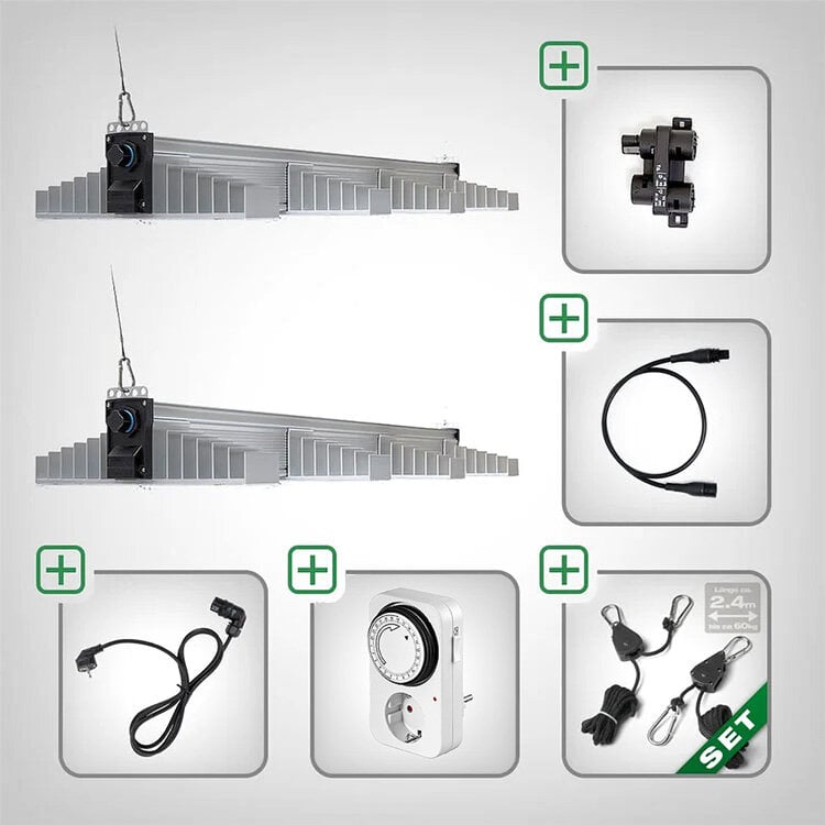 Sanlight LED Set 2x EVO 4-120 1.5 für 1,44 qm | 265W, dimmbar, hohe Effizienz >3 µmol/J für optimales Pflanzenwachstum