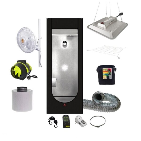 Secret Jardin 60x60x160 cm 3 Pflanzen Basic Growset LED Greenception GC Pure 80W
