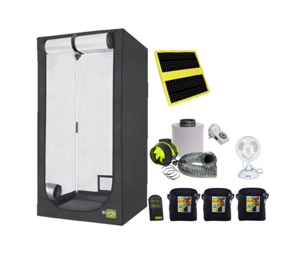 Secret Jardin 80x80x180 cm LED Growbox Set 3 Pflanzen LEDMAXECO 300W