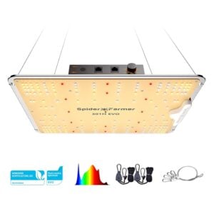 Spider Farmer SF1000 Grow Lampe LED Pflanzenlampe Vollspektrum LED-Wachstumslicht mit Samsung LM301H EVO Dioden Dimmbare Grow Light Wachstumslampe für Zimmerpflanzen, Gemüse, Blume