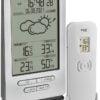 TFA Dostmann Funk Wetterstation Xena, 35.1162.54, mit Außensensor, Innen und Außentemperatur messen, mit Wettervorhersage, inkl Funkuhr, Luftfeuchtigkeit, batteriebetrieben, silber